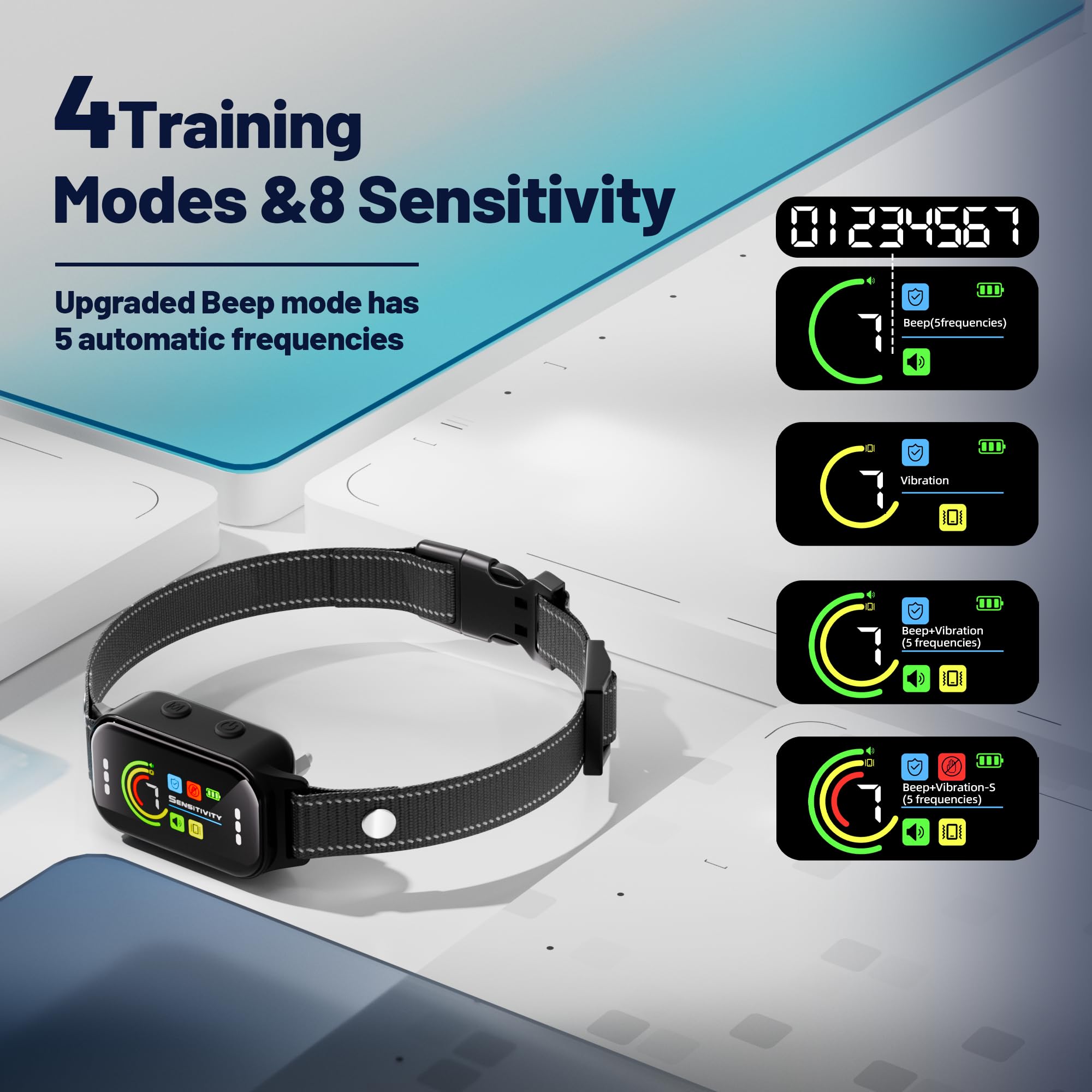 JEUJE dog bark collar 5 safety modes for humane cues