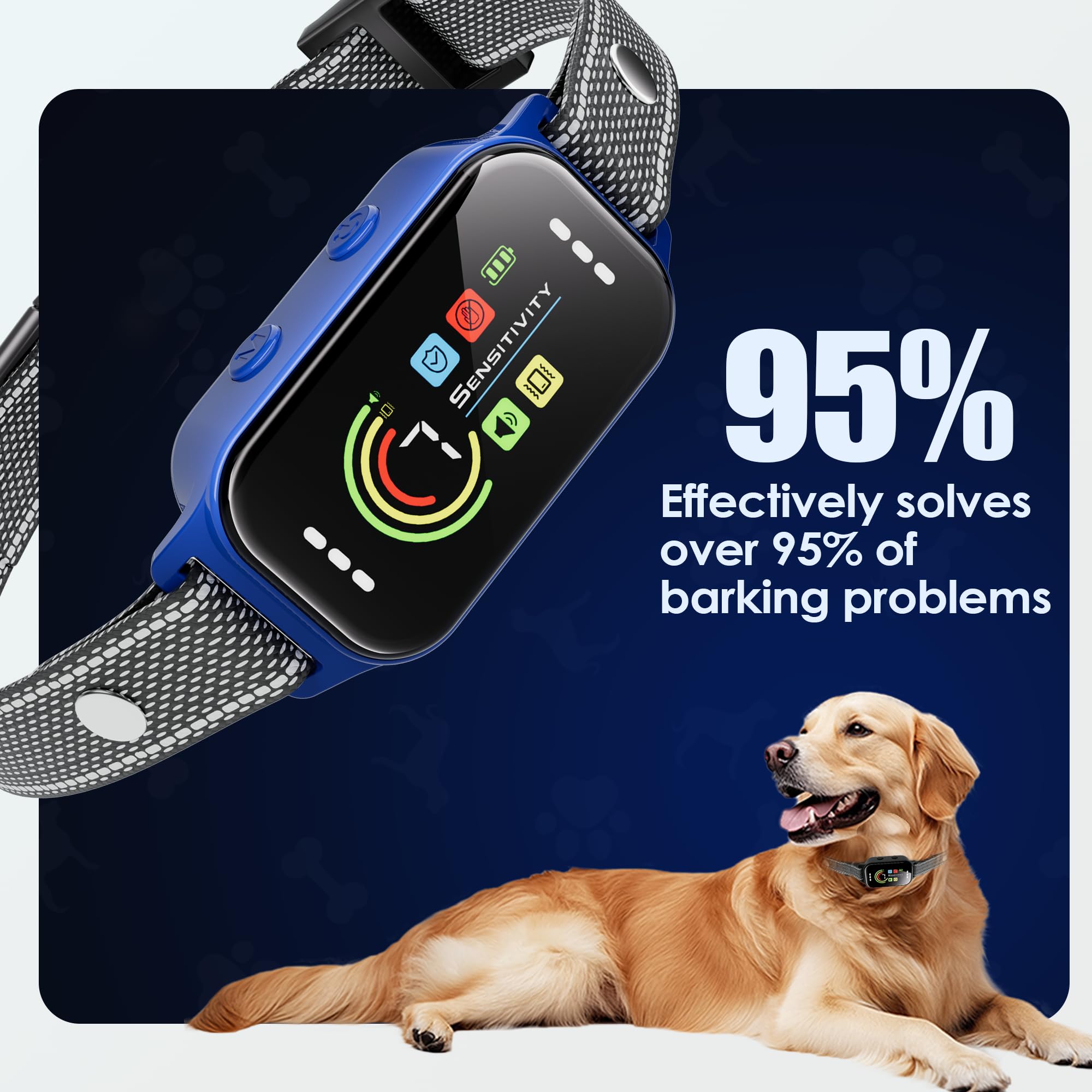 JEUJE Collar demonstrates six sizing positions for a secure fit.