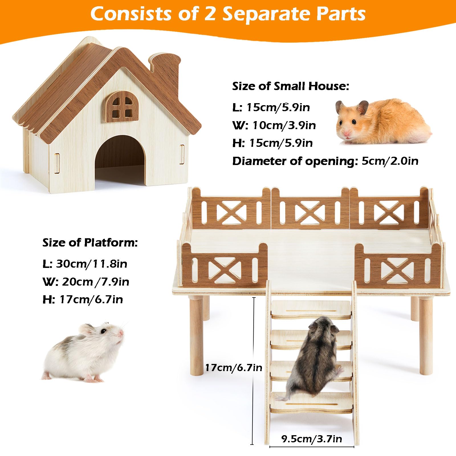 Jevnd hamster house hut provides a cozy hideout for rest and nesting.