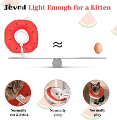 Jevnd Kitten Cone stretchy string shows easy adjustment for growing kittens