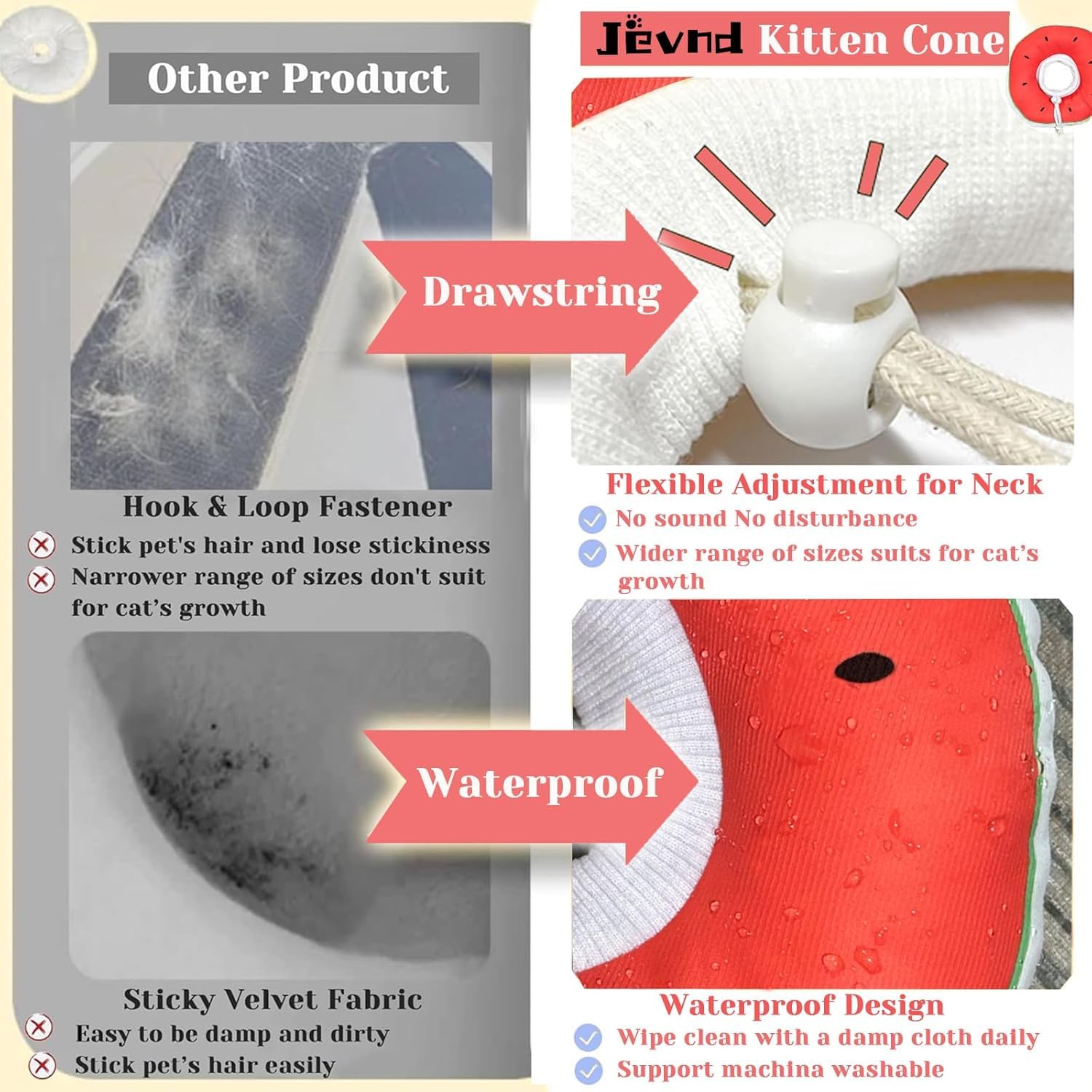 Jevnd Kitten Cone waterproof design enables quick wipe-down and cleaning