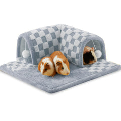 Jevnd large guinea pig hideout tunnel blue front view with two entrances for easy access