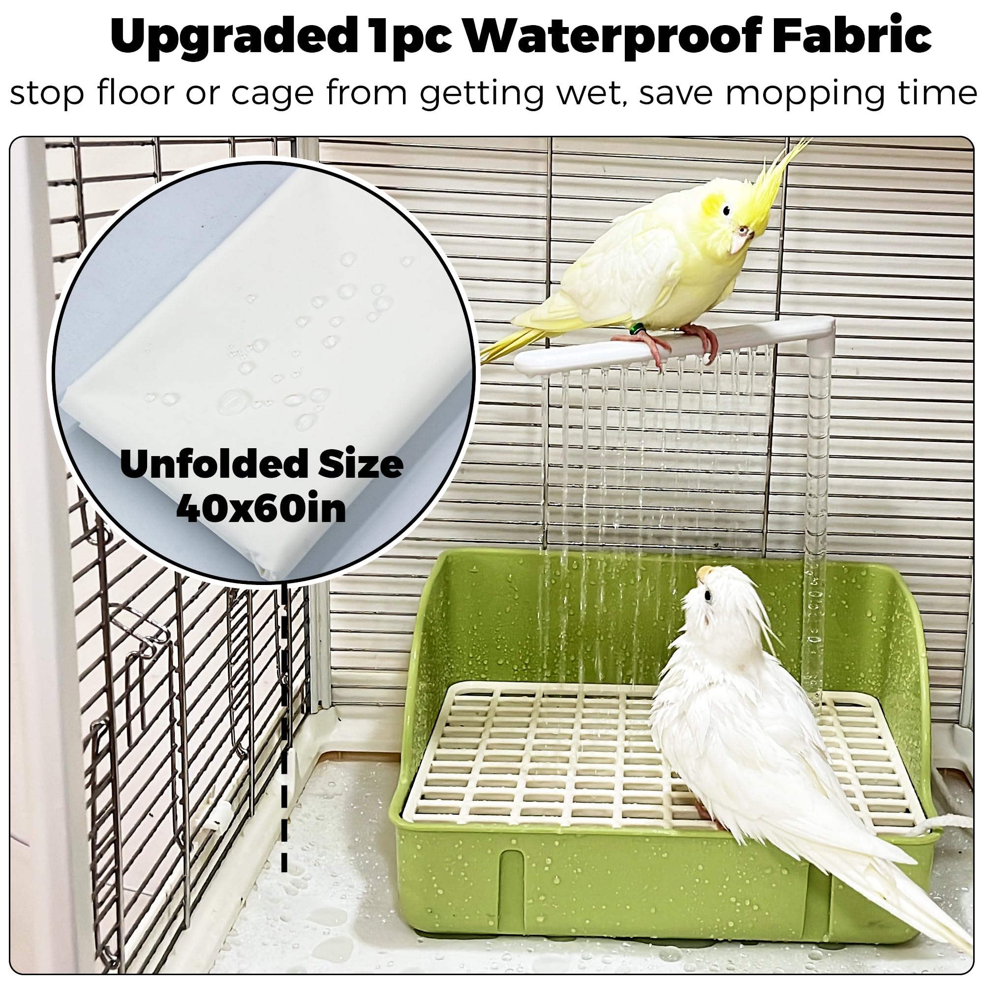 Jevnd safe chewproof plastic keeps birds safe while playful bathing sessions last.