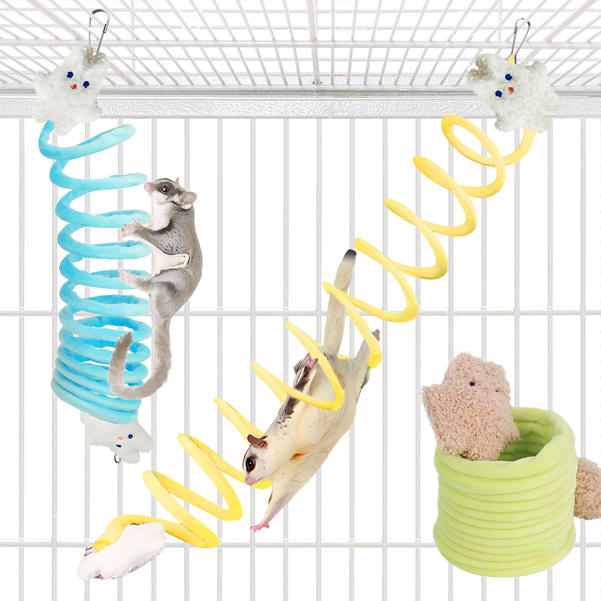 Jevnd Sugar Glider Toys elastic rope assembly for versatile cage setups and enrichment