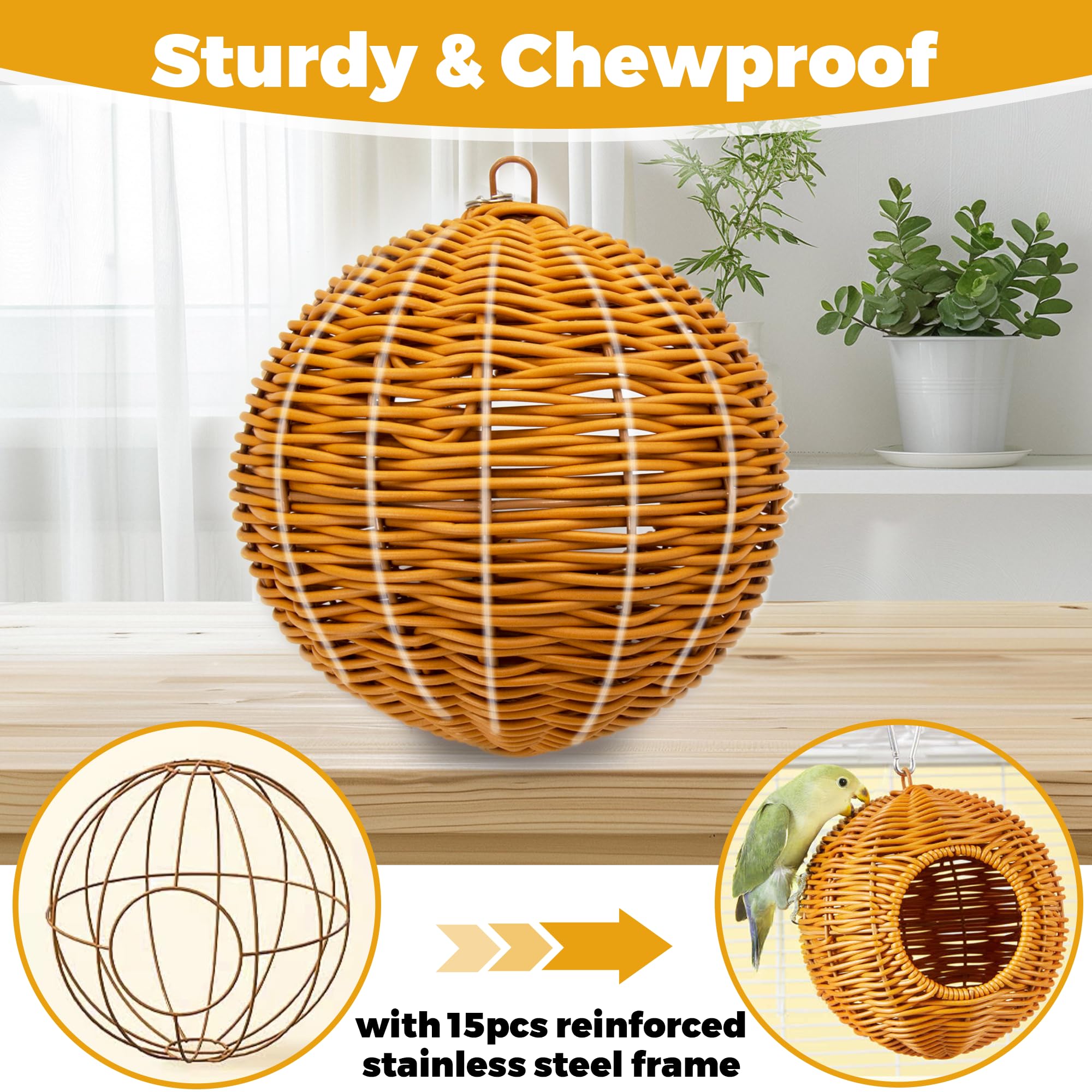 Jevnd washable parrot bed nest features breathable fabric for easy cleaning.
