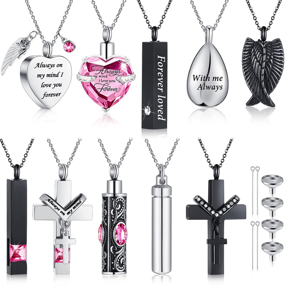 Jexine urn necklace with 10 designs offers personalized memorial options