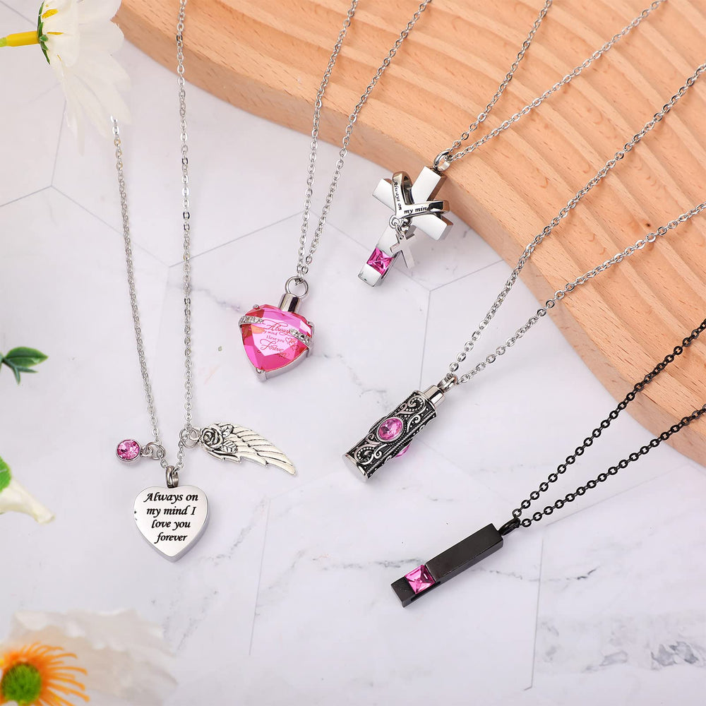 Jexine cross crystal pendant urn necklace adds elegant memorial wear