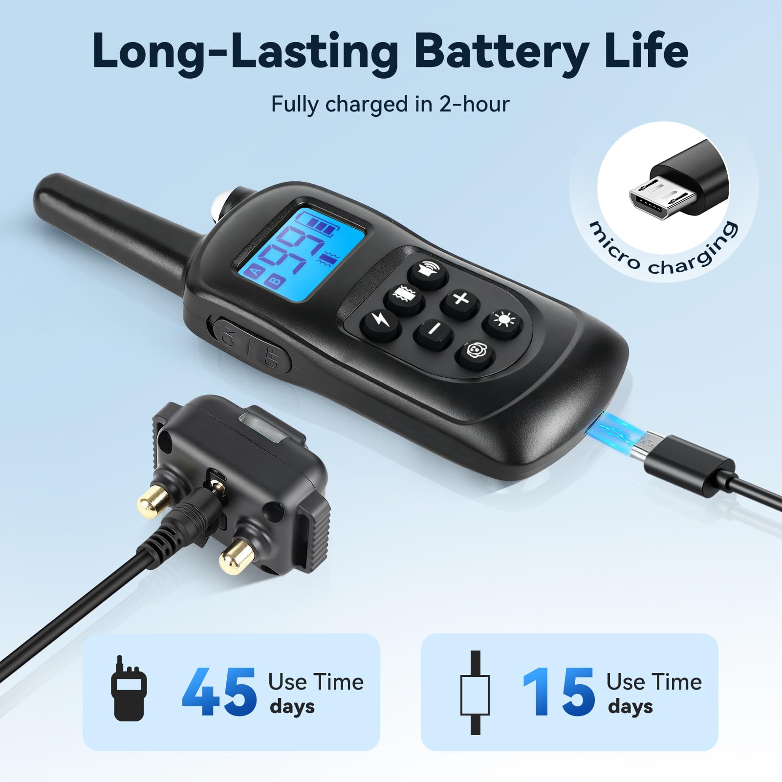 Jeyihka cat shock collar charging view shows USB fast charging for quick readiness.
