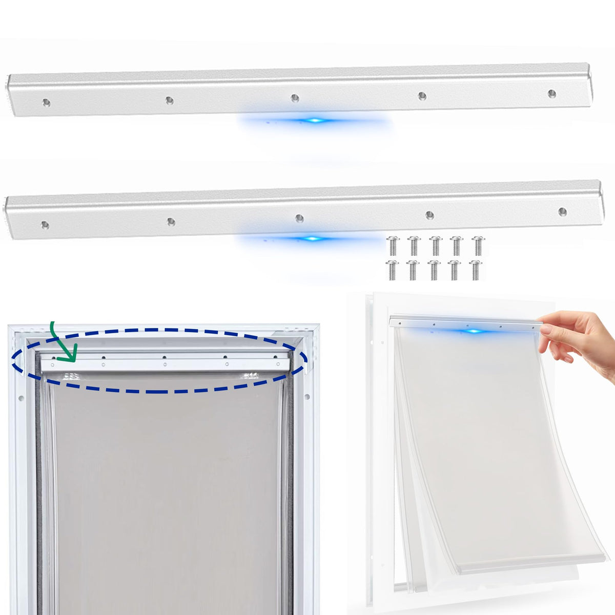 JeyPawv aluminium large bracket for PetSafe PAC11-11039 front view enables quick, secure door flap replacement