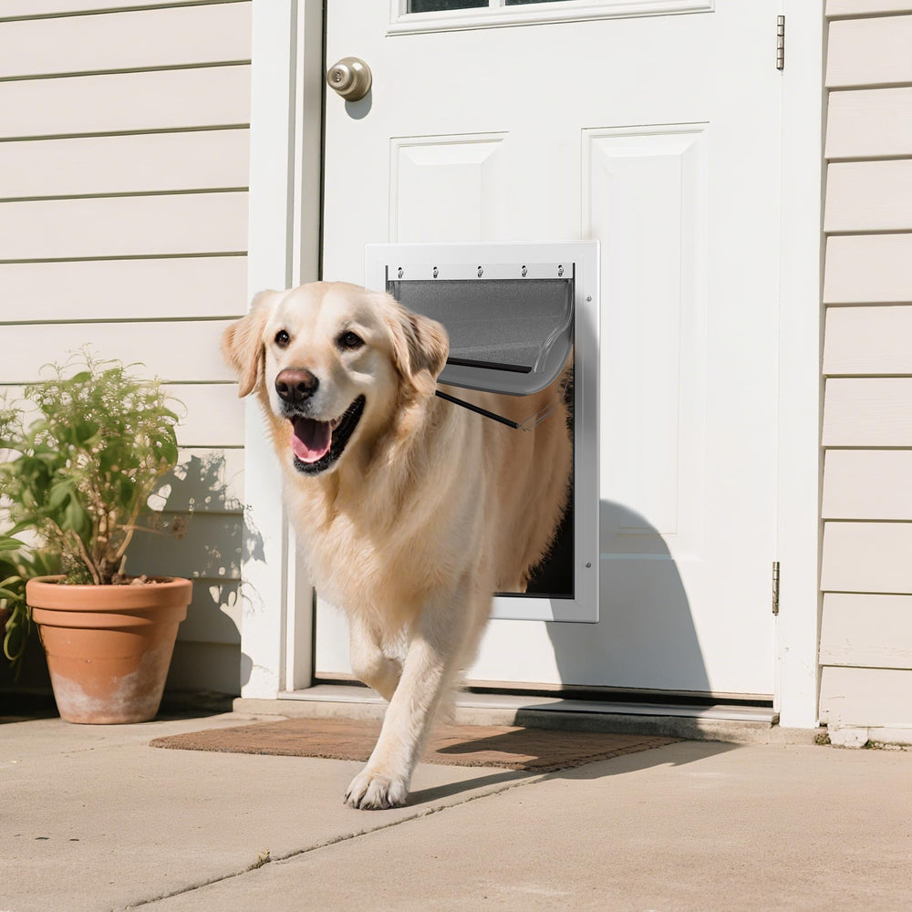 JeyPawv insulated flap side profile demonstrates compatibility with large PetSafe doors.