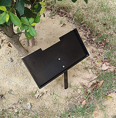 JFHEDY grave-marker-stand 12x6 side view highlights durable steel for memorial displays