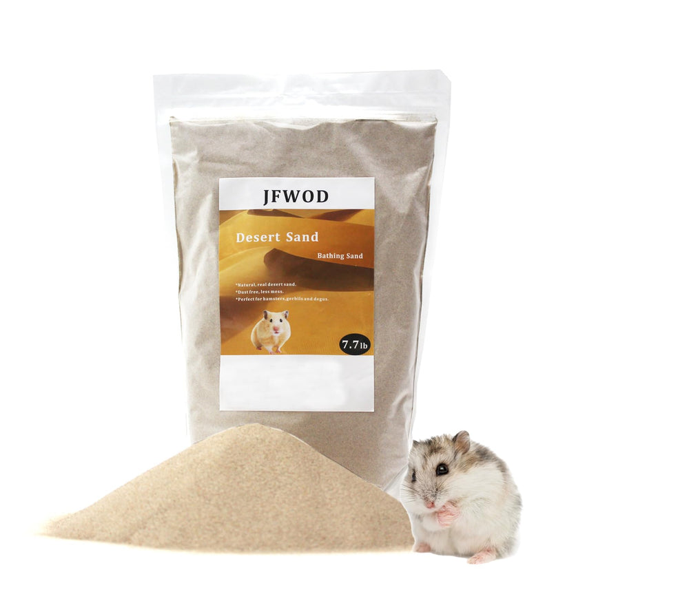 JFWOD hamster bath sand bag front view, large 7.7 lb supply for refills