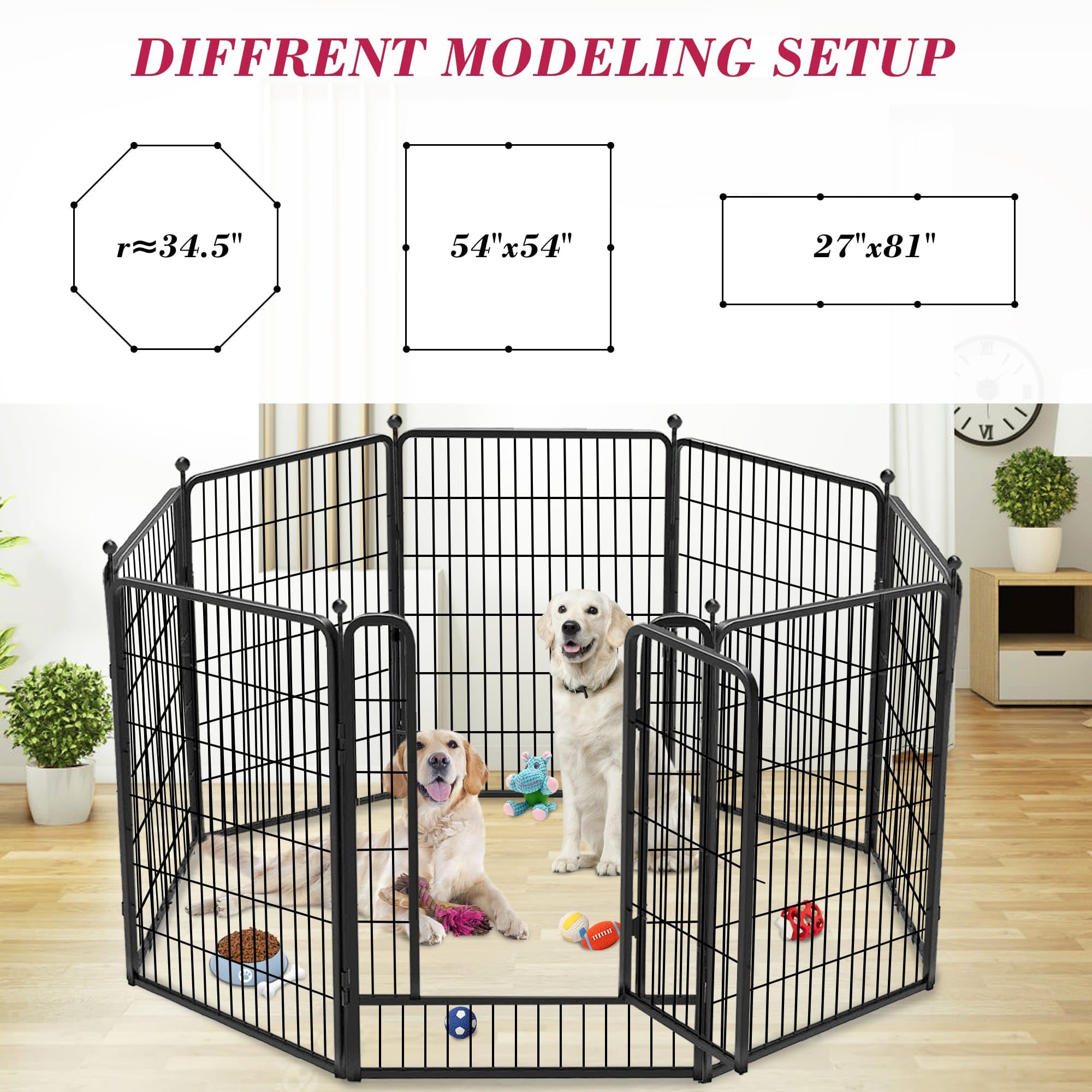 Jhsomdr dog playpen indoor-outdoor versatility for yard, patio, or home.