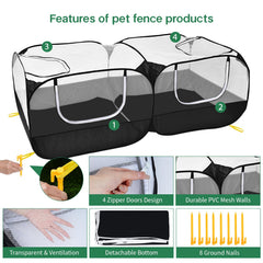 Jhua playpen with four zipper doors for safe containment and access