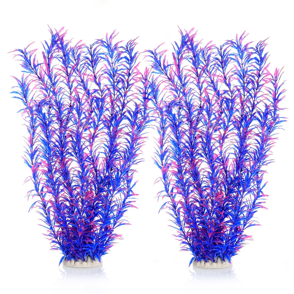 JIHAQUA tall 21-inch purple plant ornament provides vertical interest in the tank