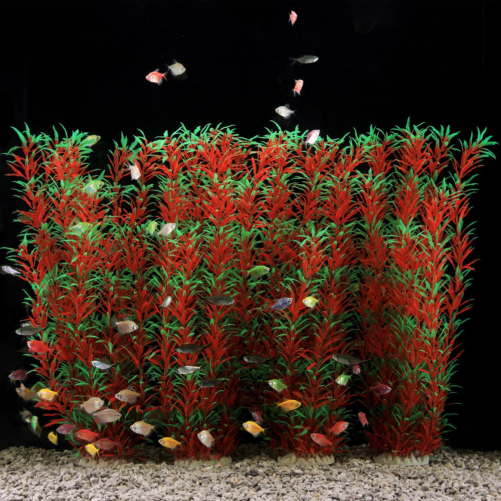 JIHAQUA 21-inch tall aquarium plastic plants provide natural habitat and tank ambiance