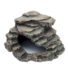 JIHAQUA Bearded Dragon hideout extra-large with stone texture for privacy.