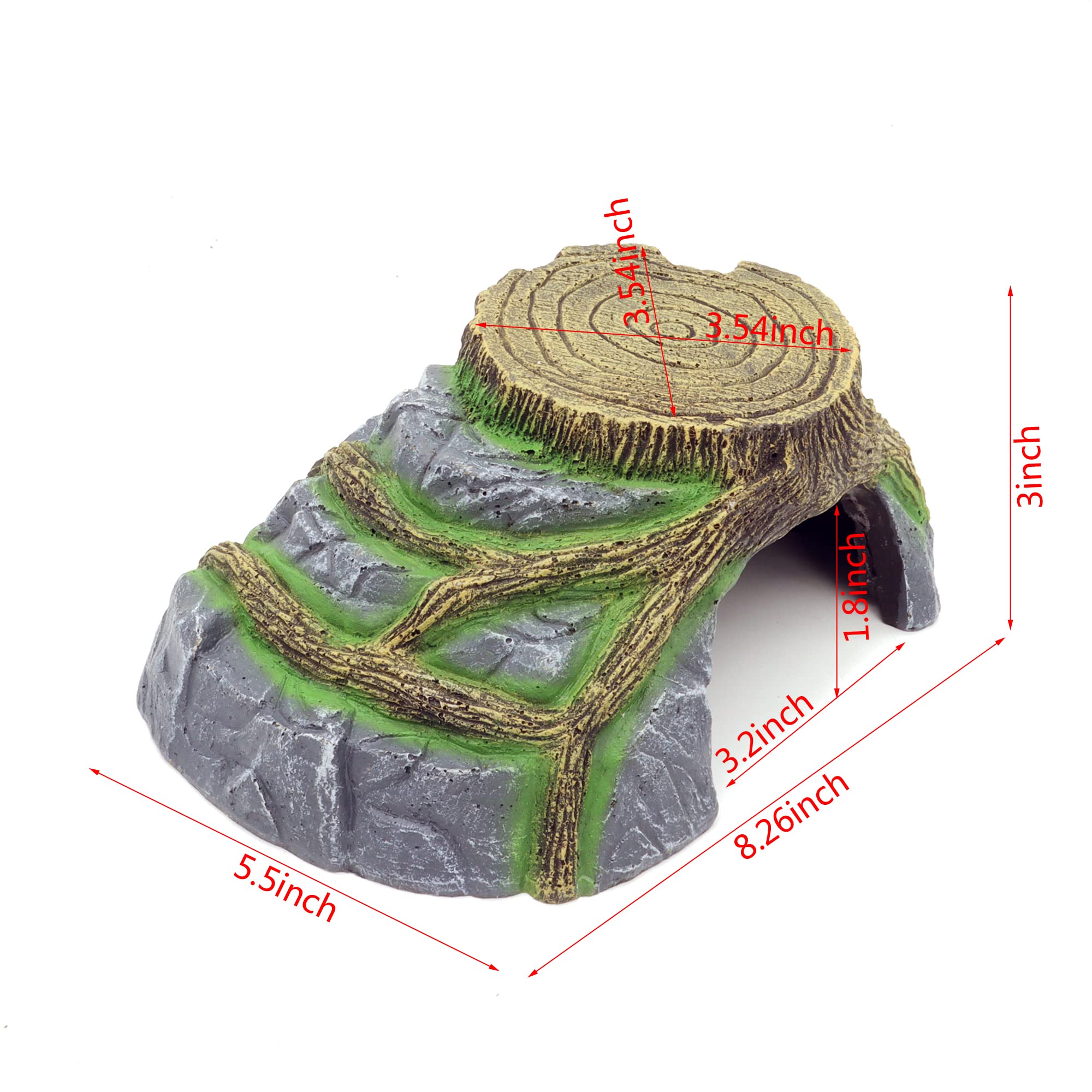 JIHAQUA Bearded Dragon medium reptile hide side view supports natural posture and hiding.