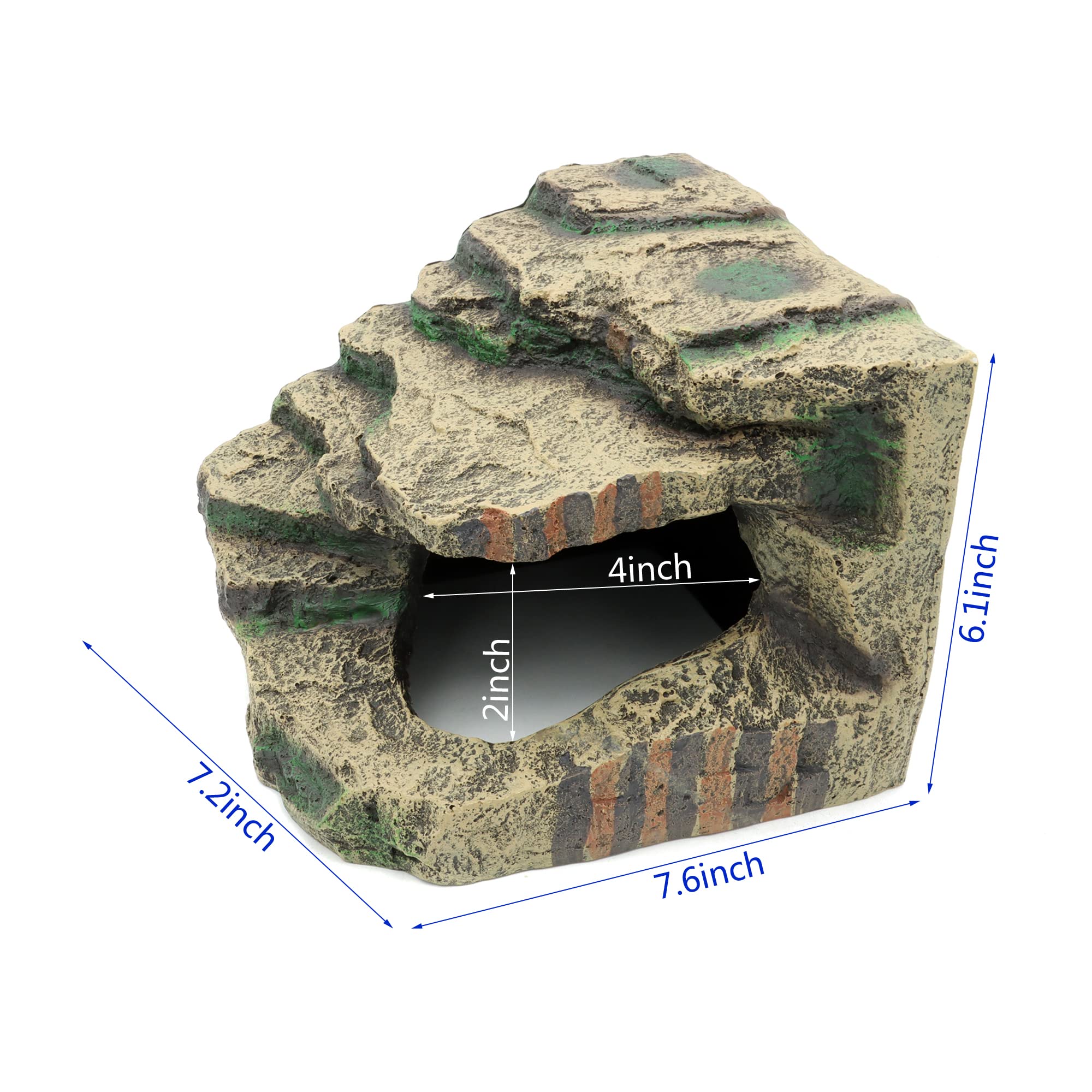 JIHAQUA resin hideout cave for leopard geckos offering a secure hiding spot.