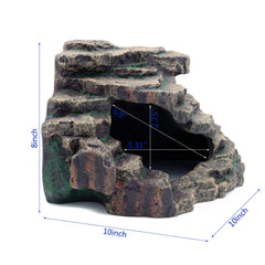 JIHAQUA Natural rock cave backdrop enhances realism in reptile tanks.