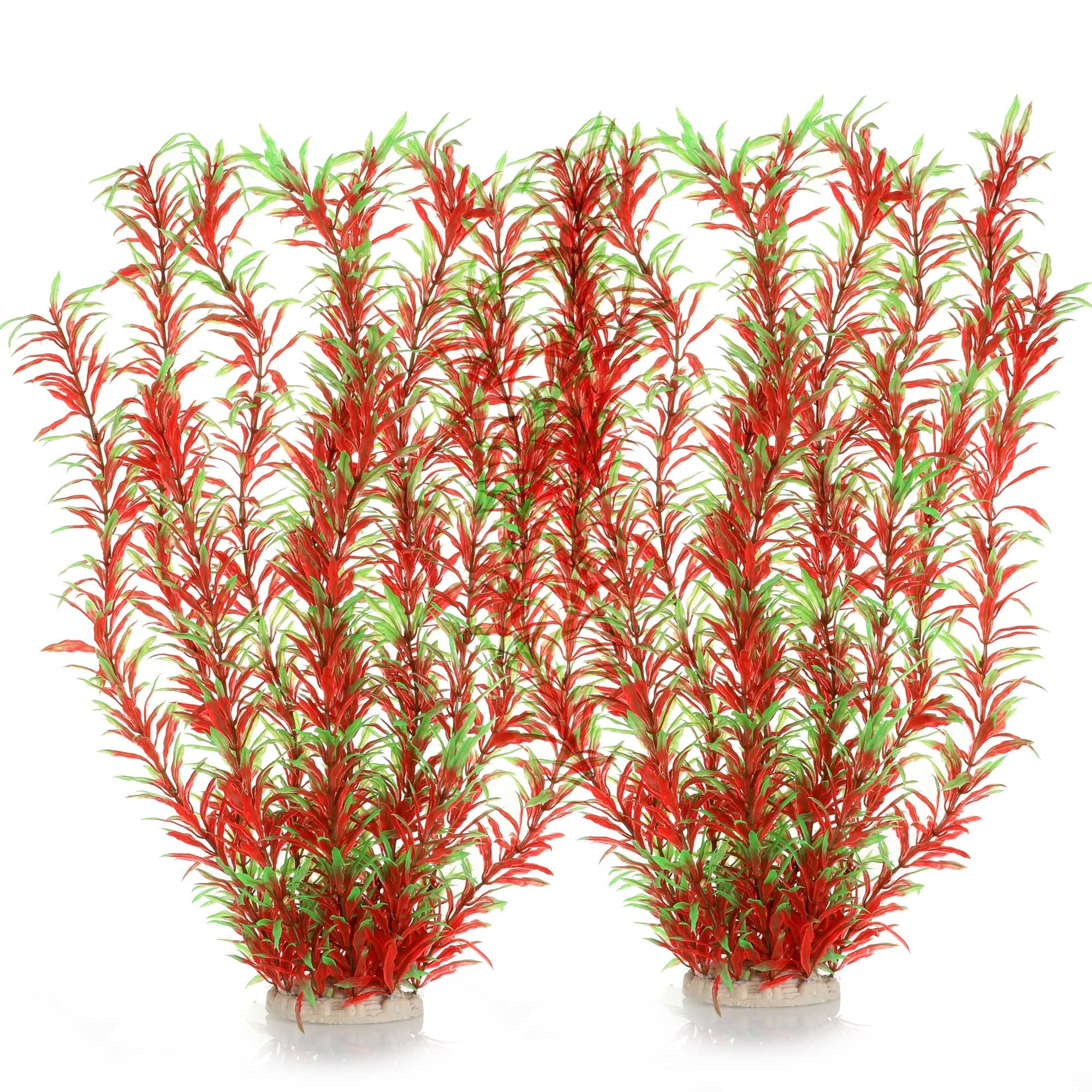 JIHAQUA tall plastic plants provide a water-flow look to enhance tank depth.