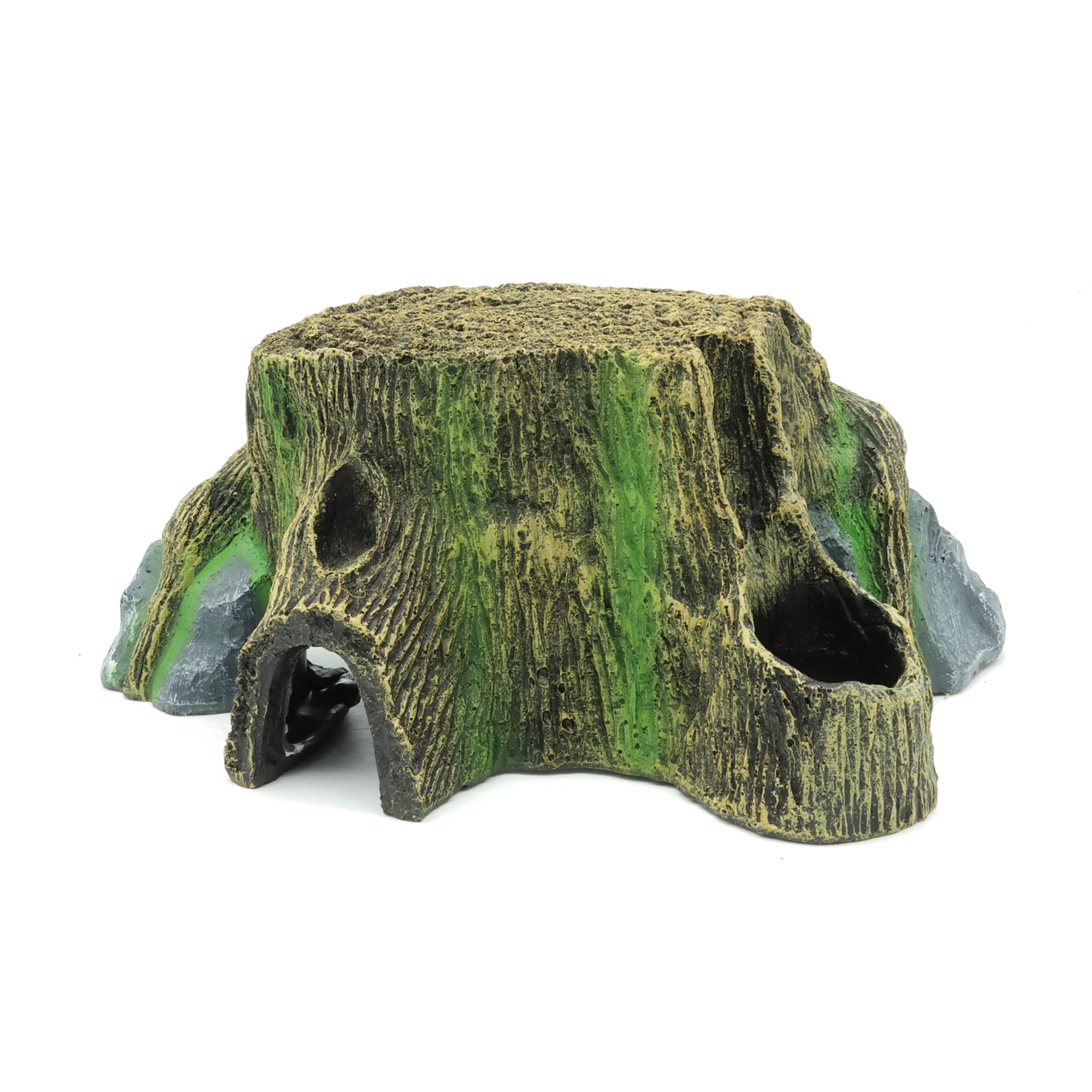 JIHQUA resin large turtle hideout in-use with gecko demonstrates privacy and enrichment
