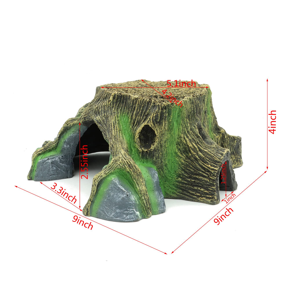 JIHQUA resin large turtle hideout side panel offers stable shelter for reptiles