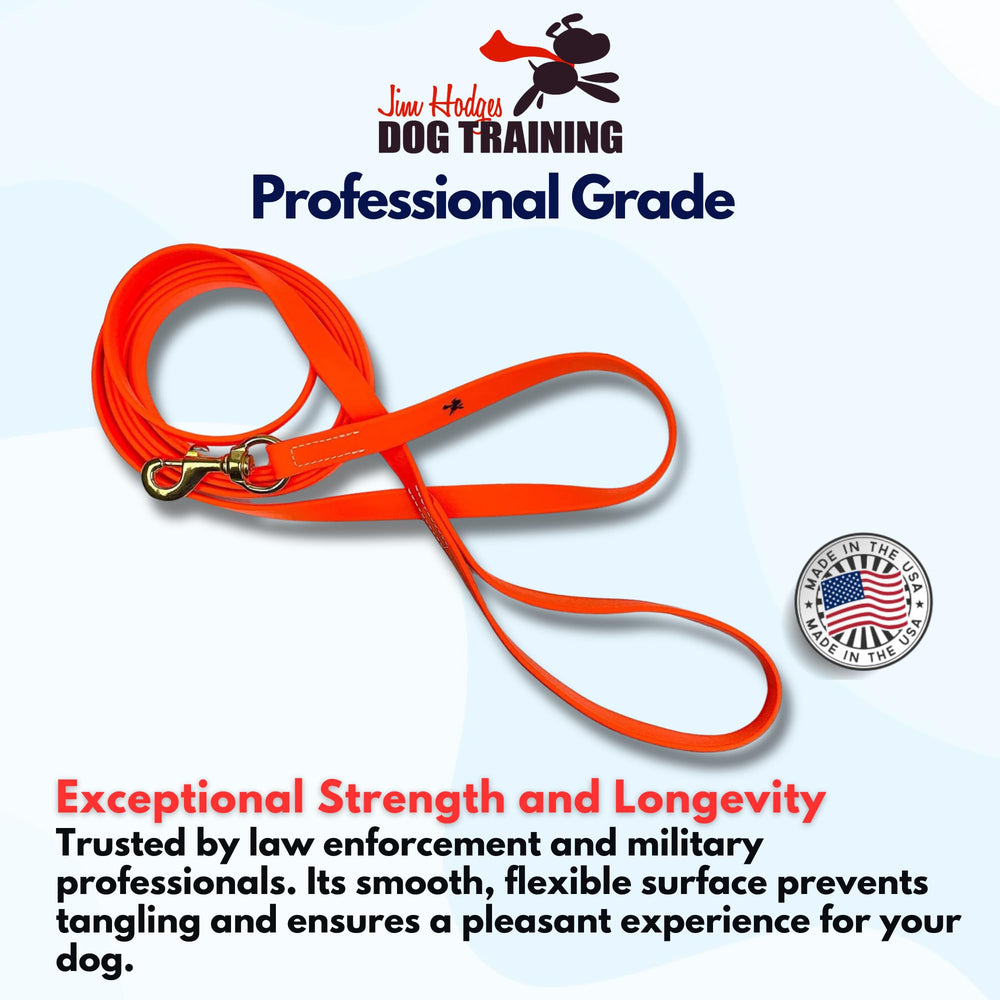 Jim Hodges Gummy K9 Biothane leash 20ft 3/4in heavy-duty for work dogs.