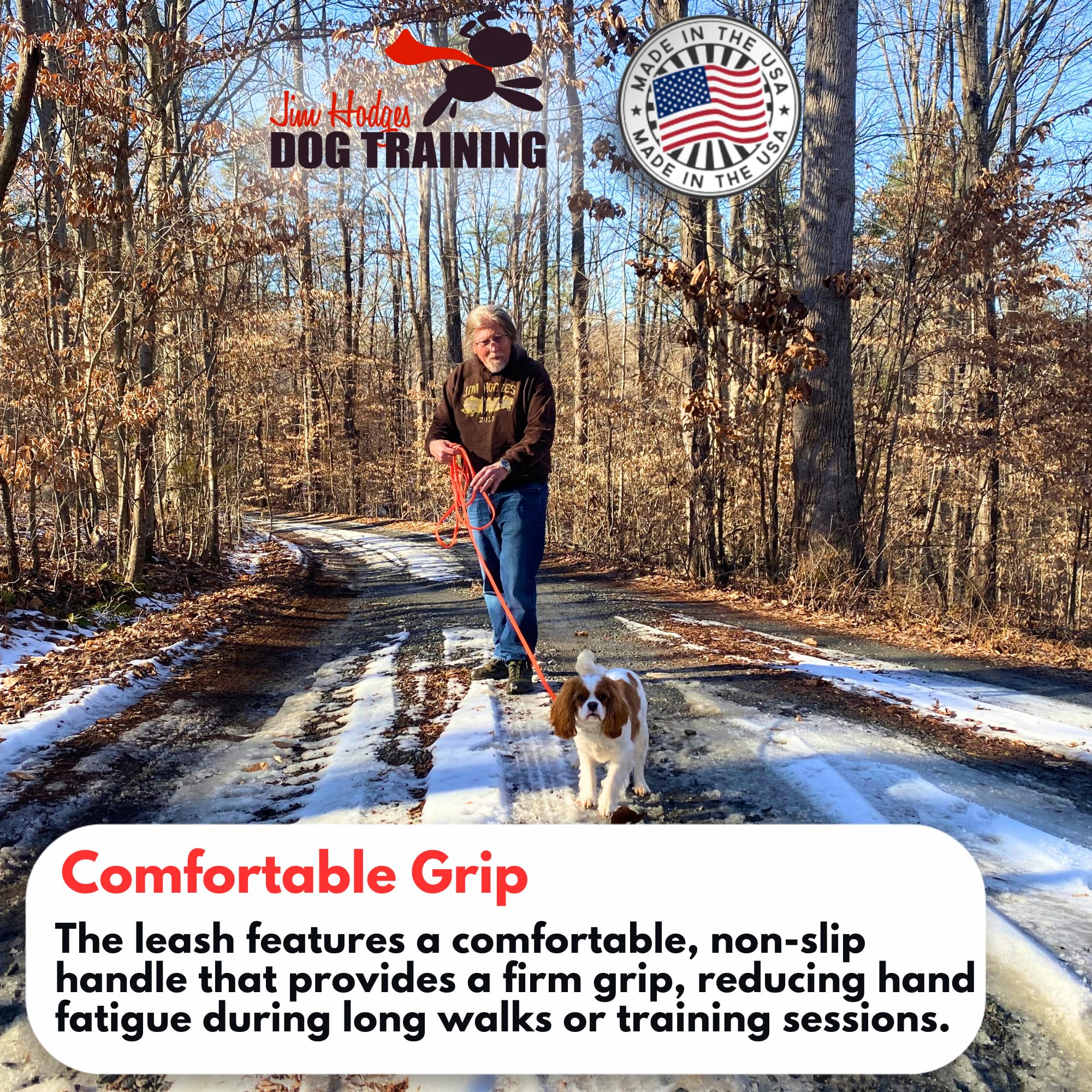 Jim Hodges Gummy K9 Biothane leash 5/8-inch width ideal for gentle pullers and training