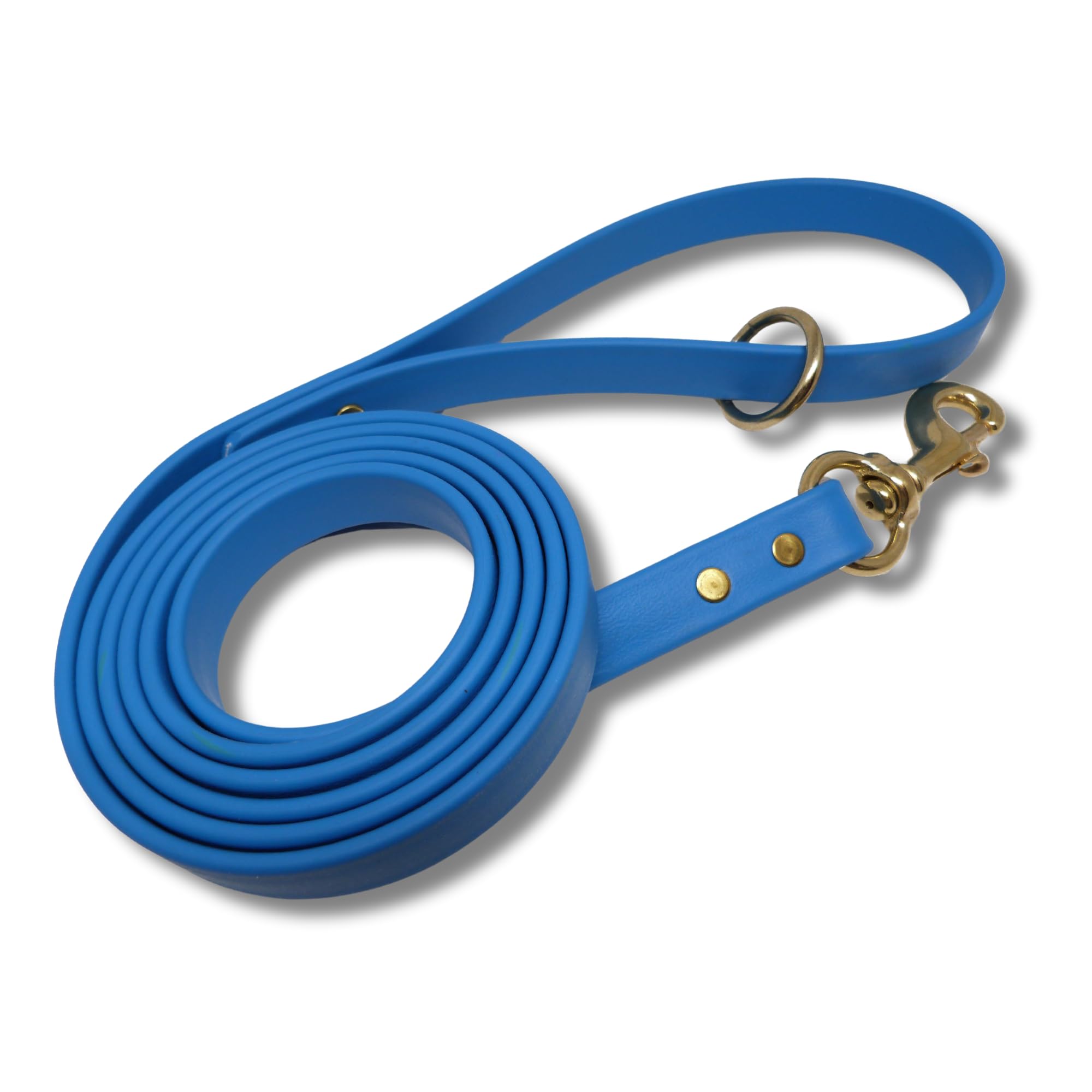 Jim Hodges Dog Training gummy leash in light blue 4ft highlights durable Biothane for training.