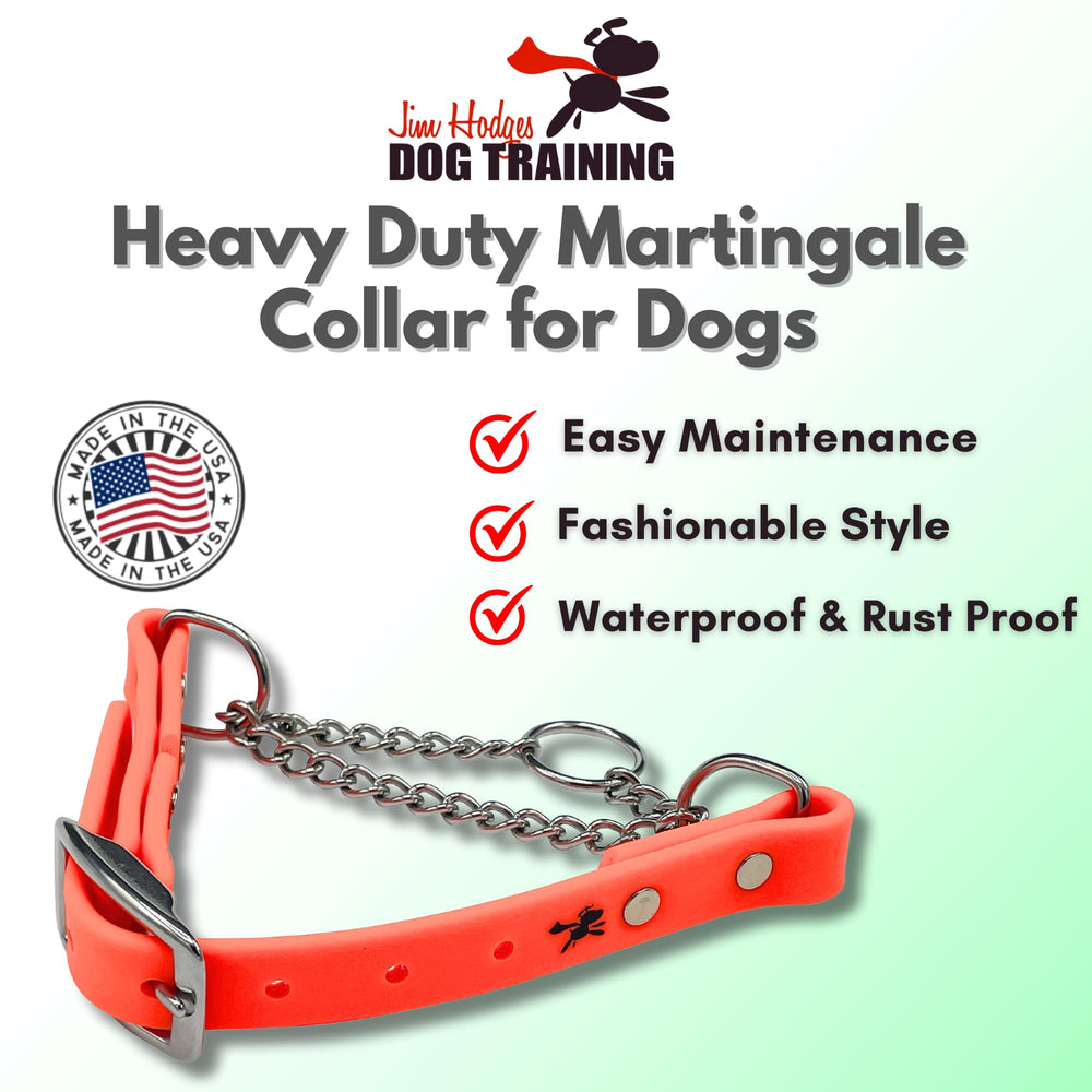 JIM HODGES DOG TRAINING martingale collar small orange biothane texture conveys weatherproof reliability