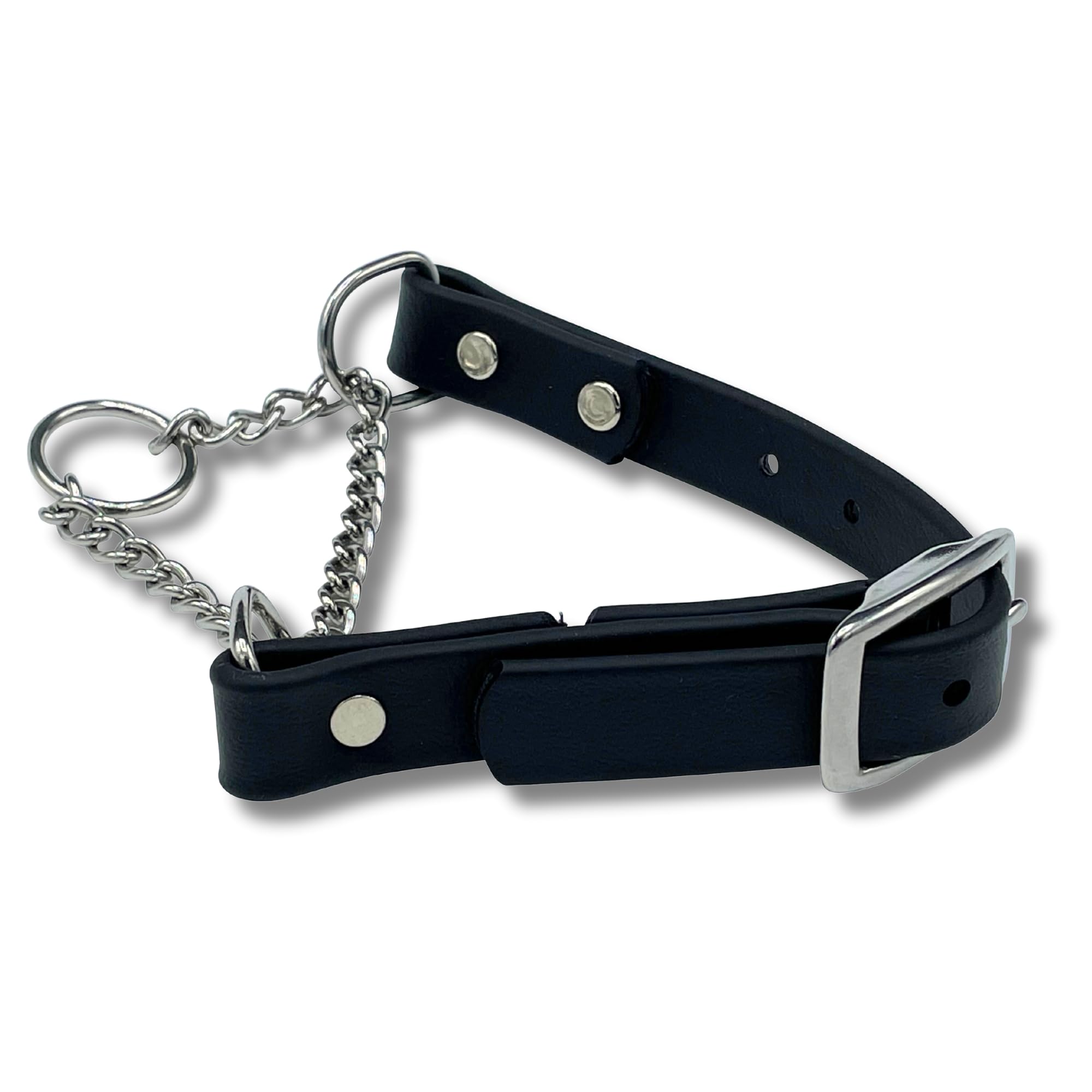 Jim Hodges Dog Training Martingale collar XL black, showcasing durable Biothane for daily training.