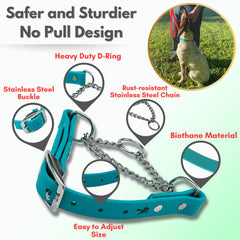 Jim Hodges Dog Training no-pull design aids quick communication during training.