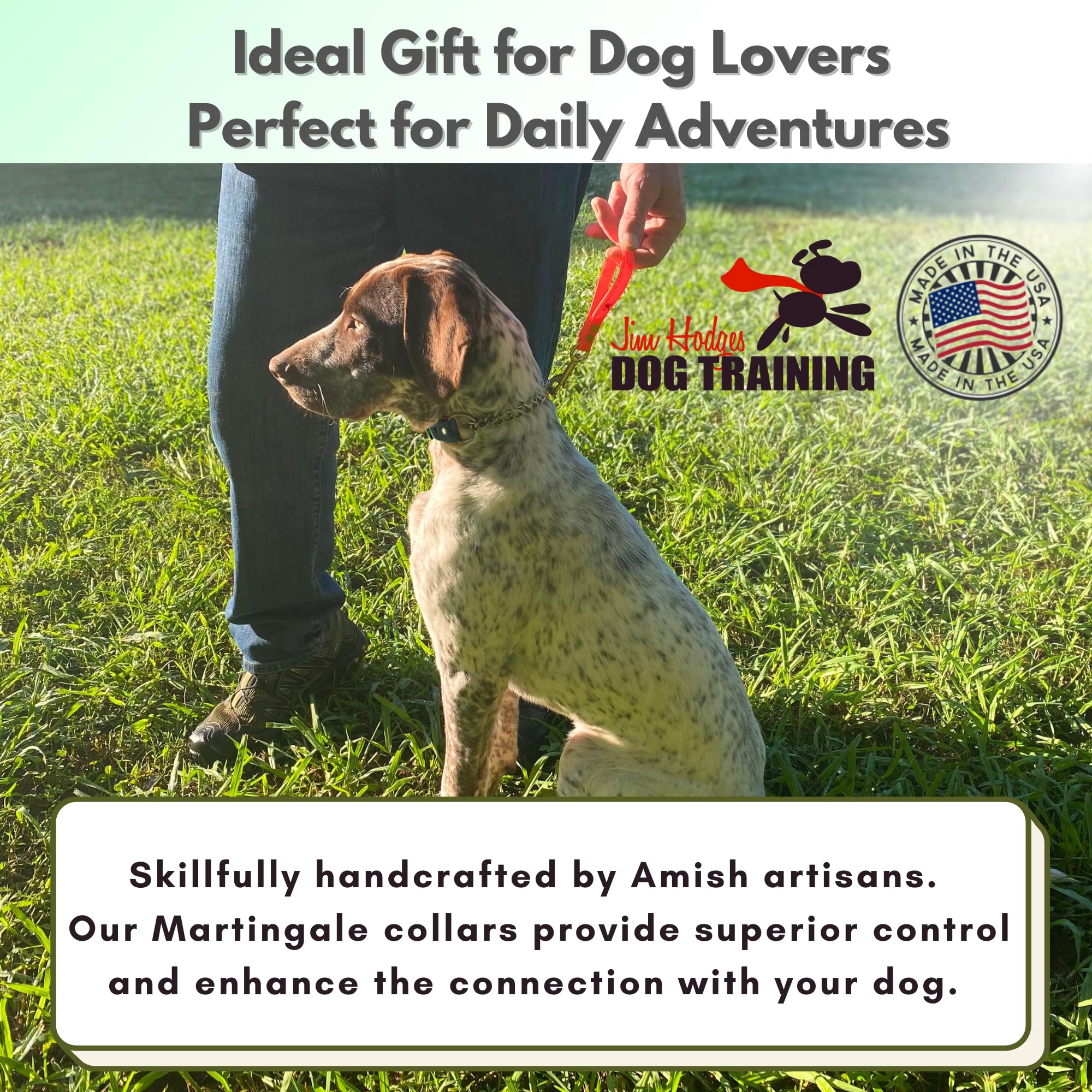 JIM HODGES DOG TRAINING premium collar Amish craftsmanship