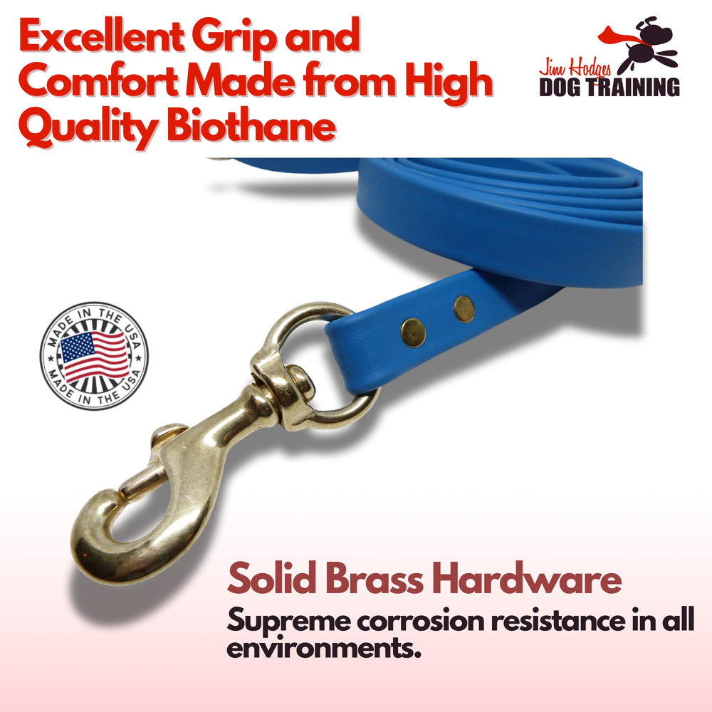 Jim Hodges Dog Training gummy leash made in USA highlights quality craftsmanship.