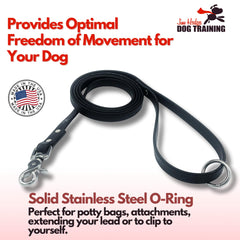 Jim Hodges Dog Training Weatherproof leash standing up to wet conditions.
