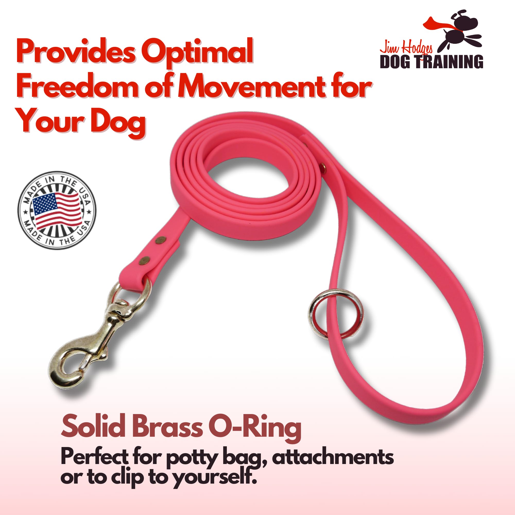 Jim Hodges Gummy Dog Leash Biothane material offers weather ready durability for everyday walks