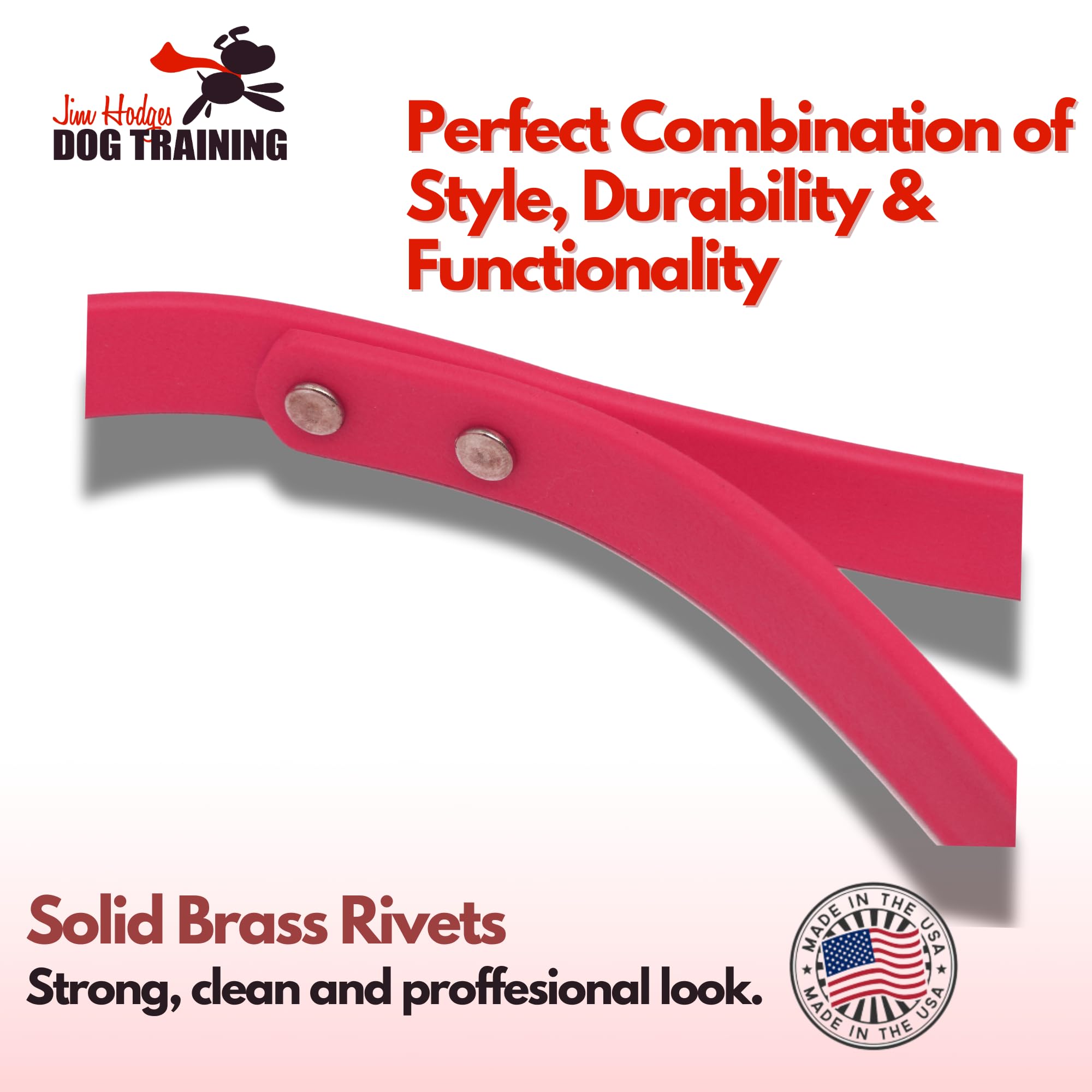 Jim Hodges Gummy Dog Leash Brass fittings close up highlights reliable hardware for long lasting use