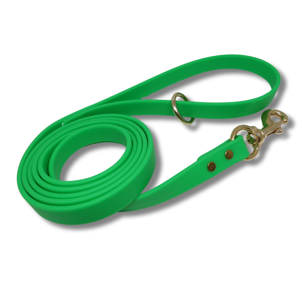 Jim Hodges Gummy Dog Leash in green, 6ft, ideal for steady training sessions.