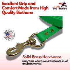 Jim Hodges Gummy Dog Leash shows Made in USA craftsmanship and Amish-built quality.