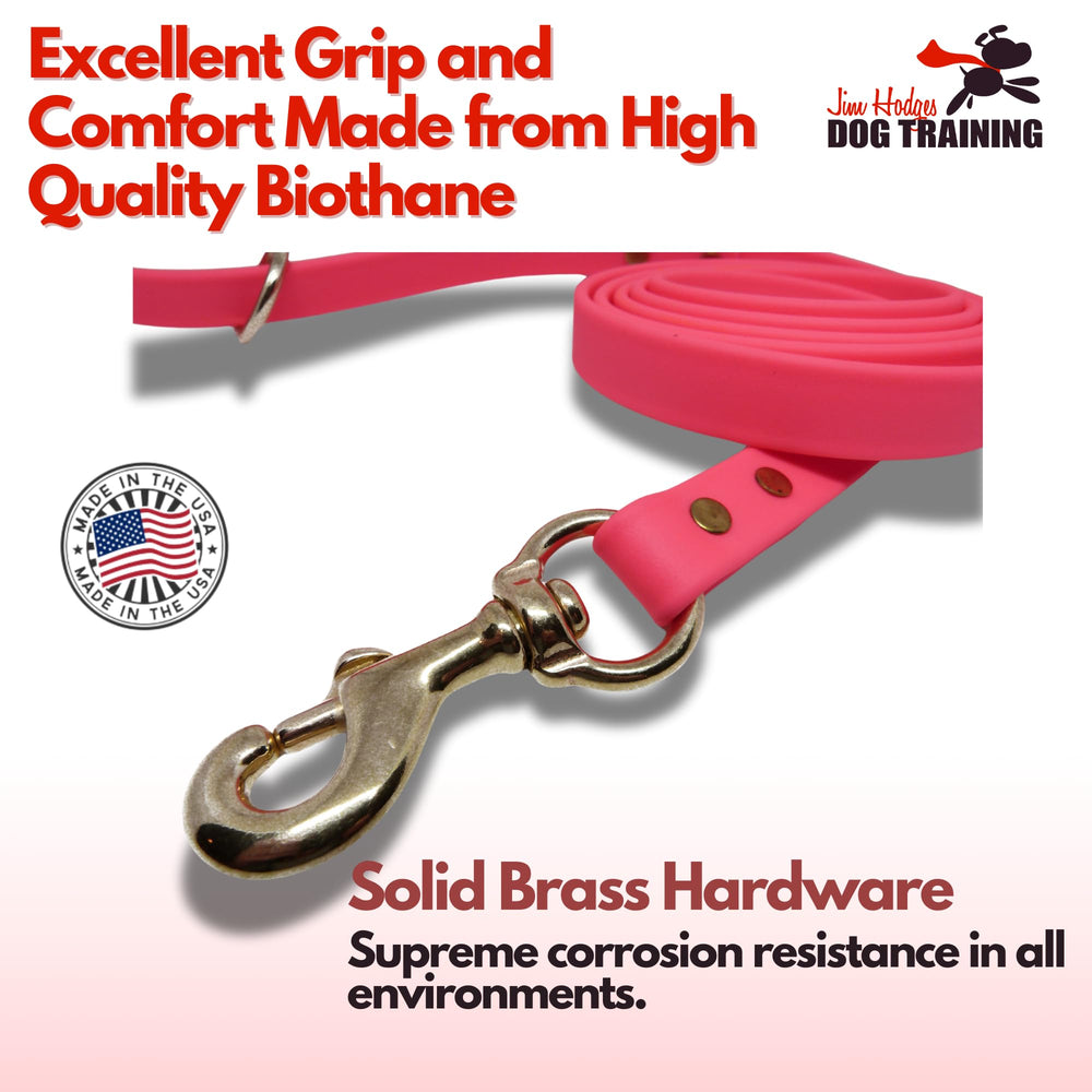 Jim Hodges Gummy Dog Leash Made in USA image emphasizes local craftsmanship and quality
