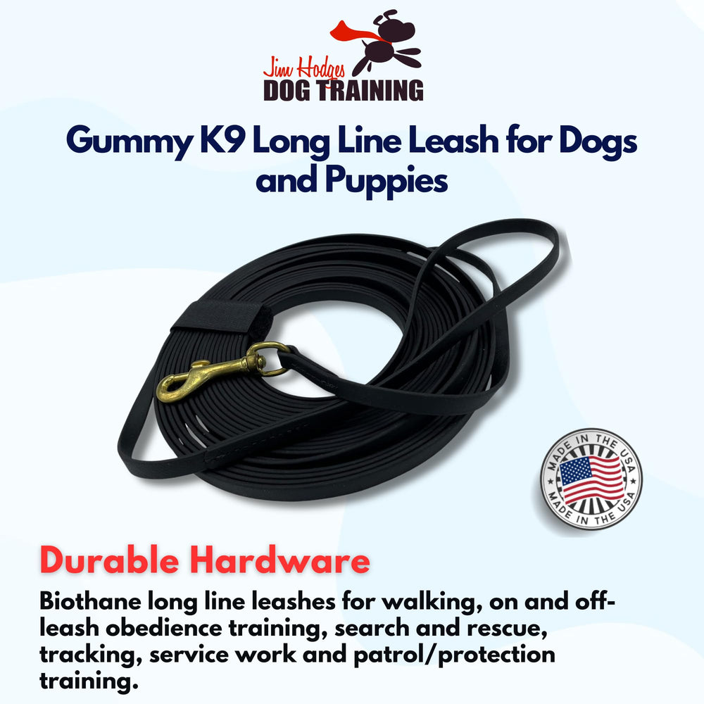 Jim Hodges Gummy K9 Biothane leash soft texture for comfortable handling.