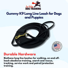 Jim Hodges Gummy K9 Biothane leash soft texture for comfortable handling.