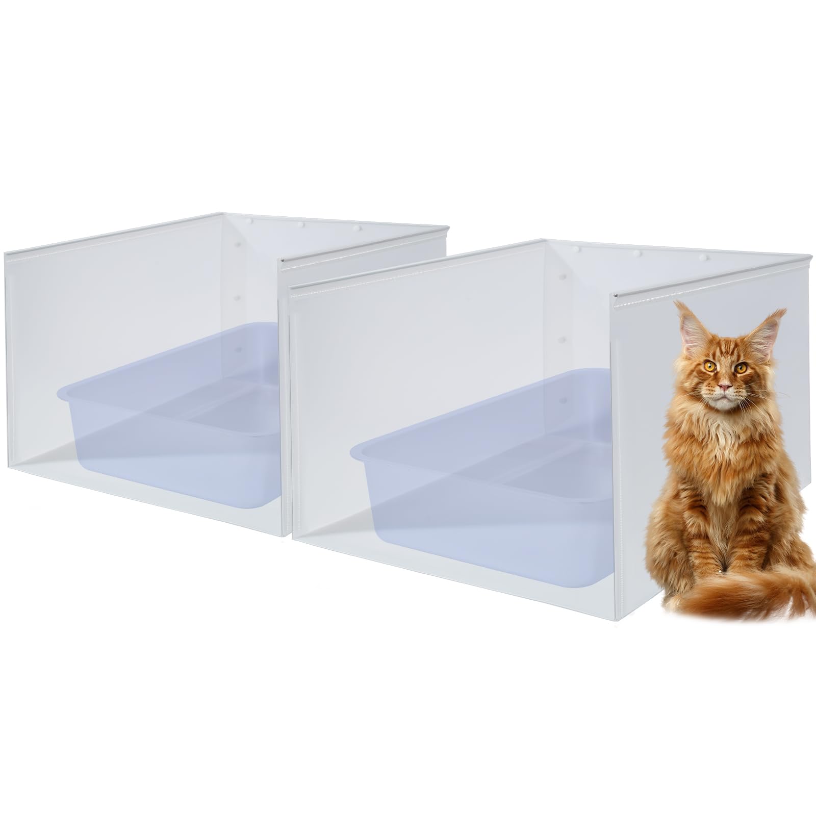 JIMEIQI large cat litter box enclosure front view shows spacious privacy and splash protection.