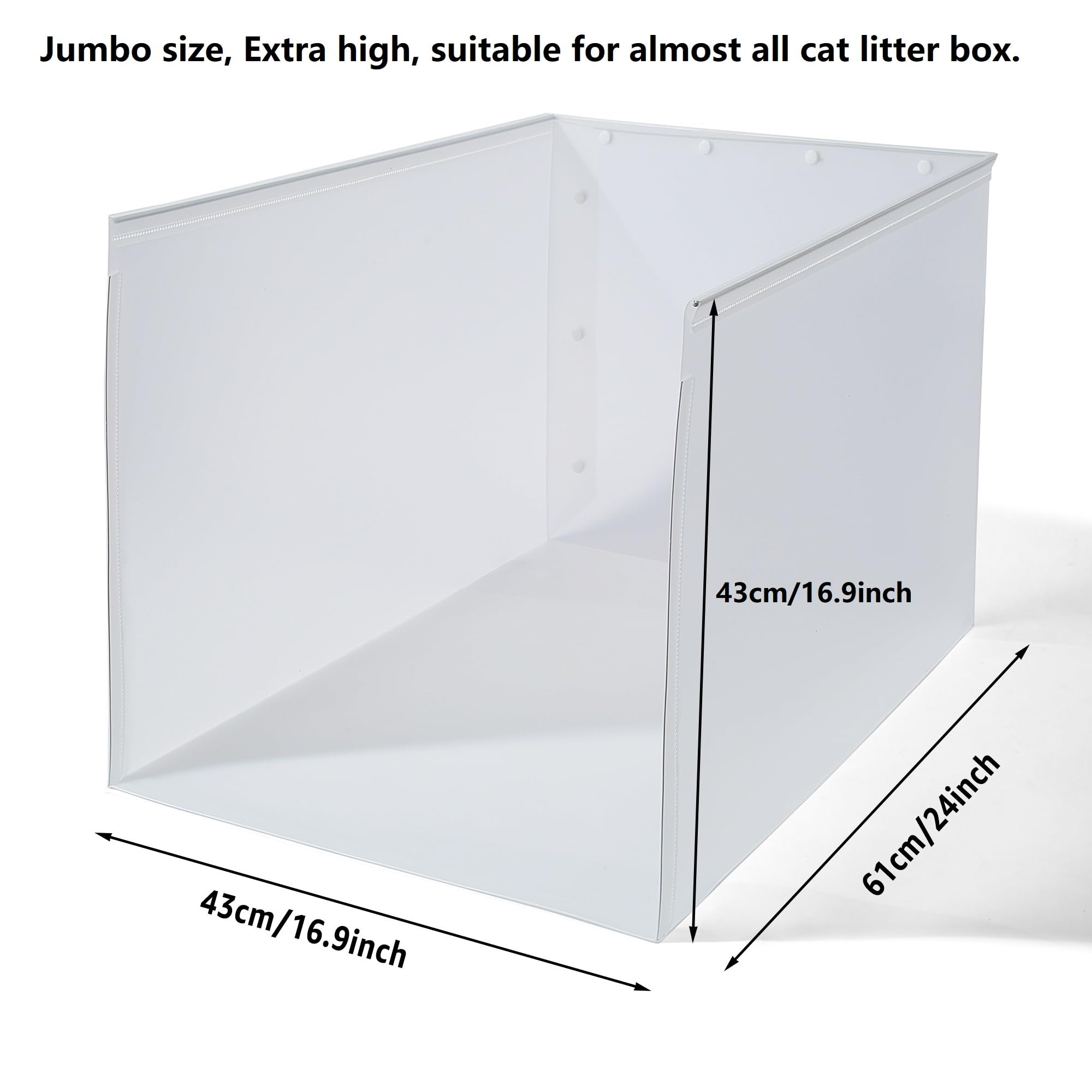 JIMEIQI large cat litter box enclosure side profile highlights tall sides to reduce scatter.