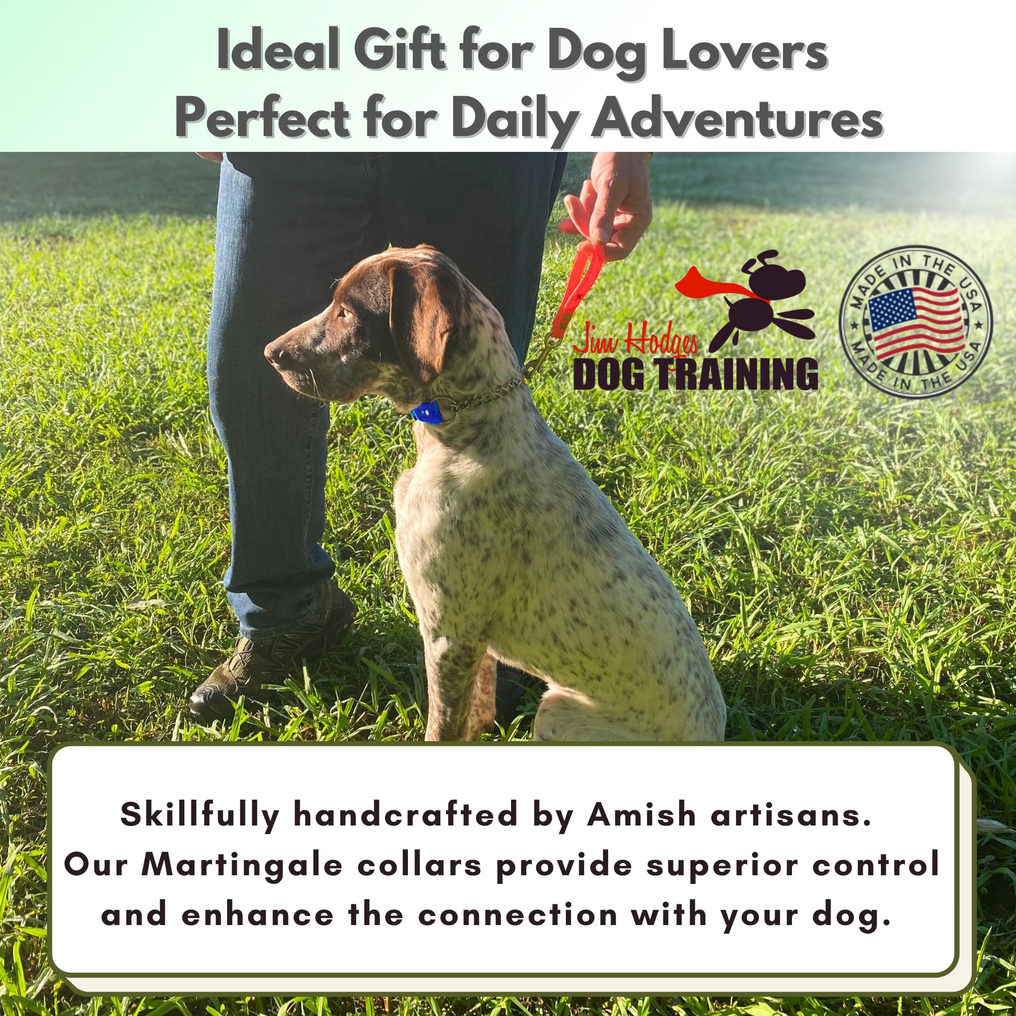 Jim Hodges Dog Training Amish craftsmen collar demonstrates handcrafted USA quality.