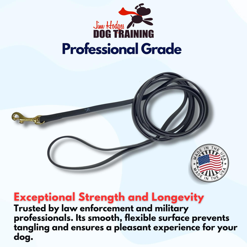 Jim Hodges Gummy K9 Biothane long line 32-5ft—extended reach for safer outdoor training.