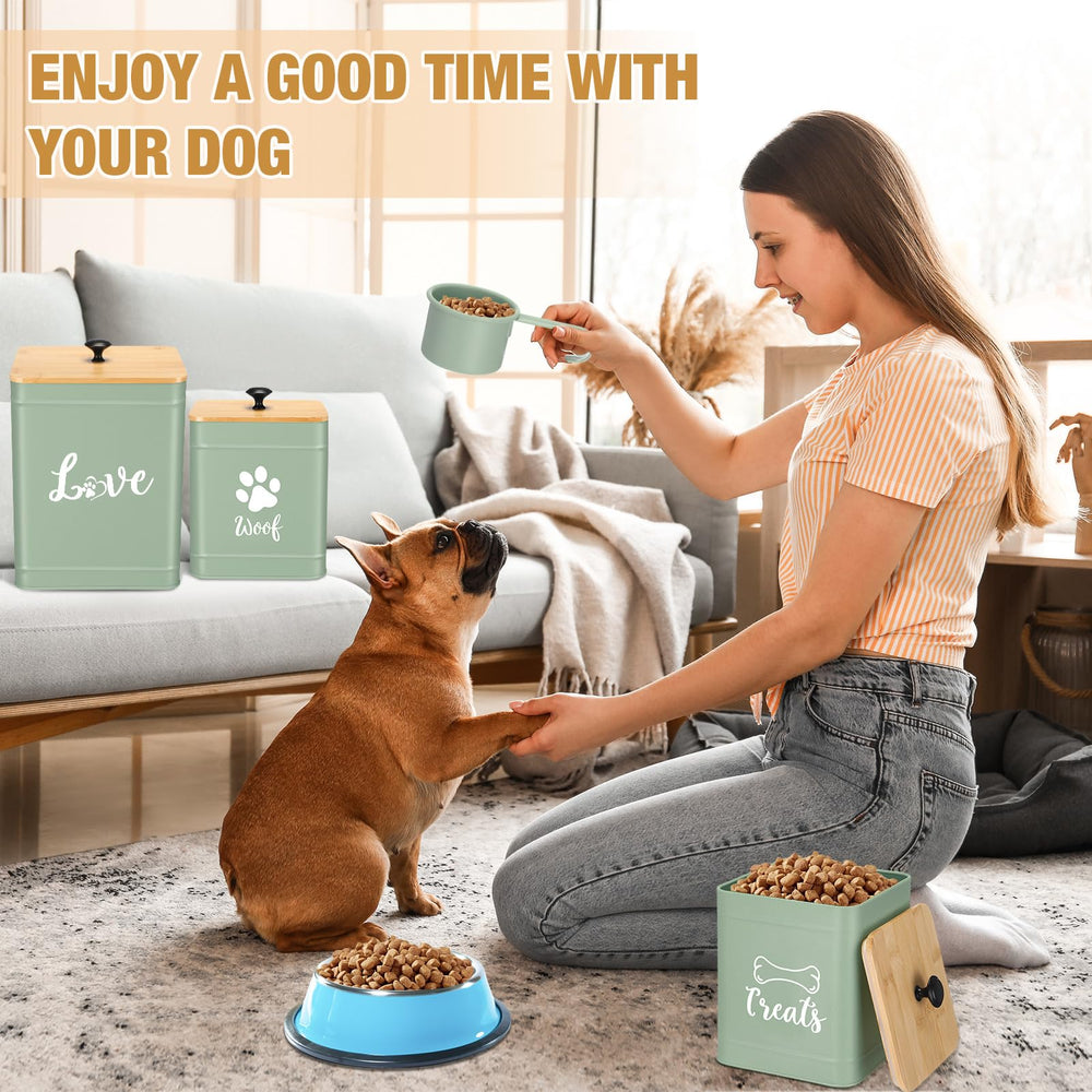Jingmore small dog treat jar with spoon and DIY label kit