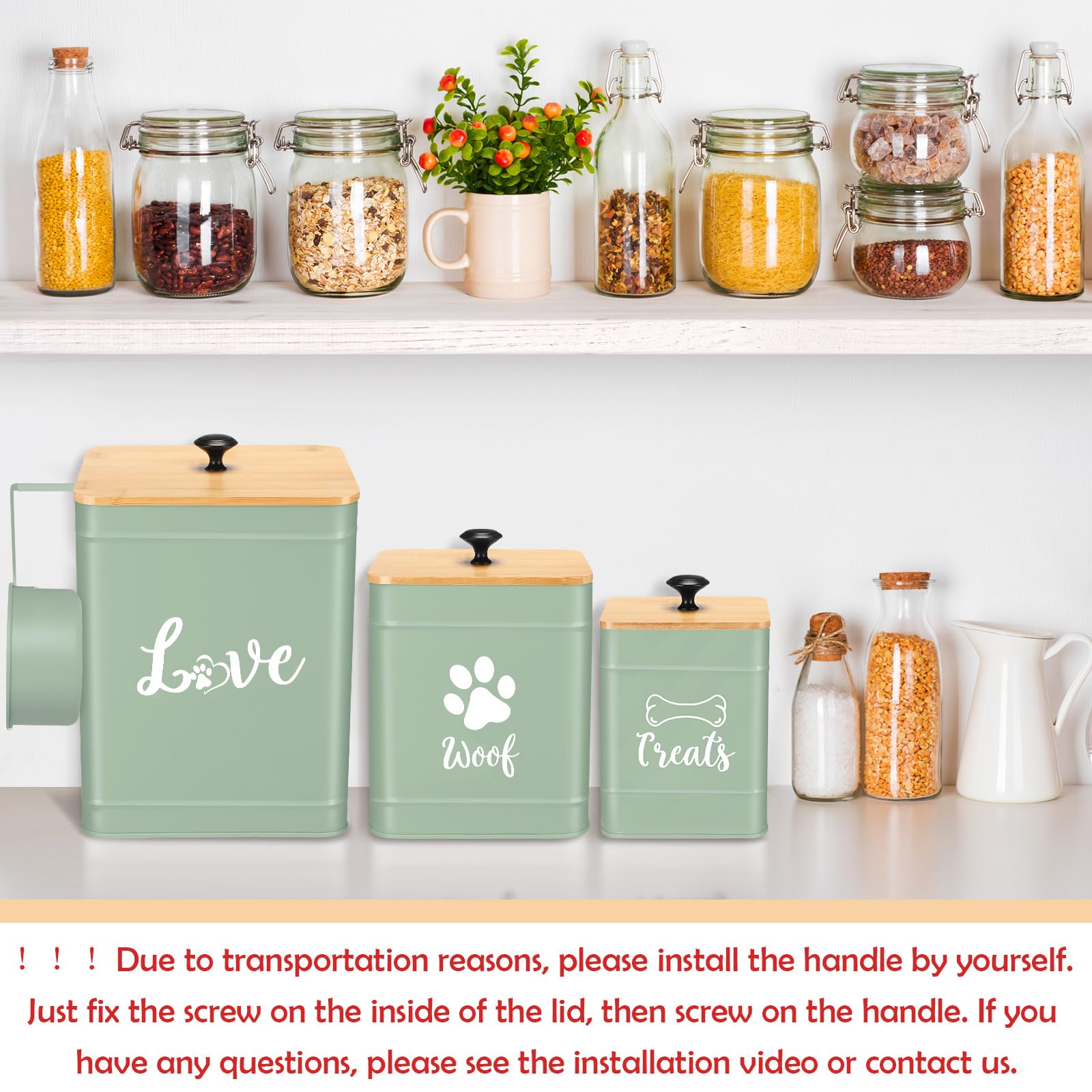 Jingmore included spoons and DIY labels for organized storage