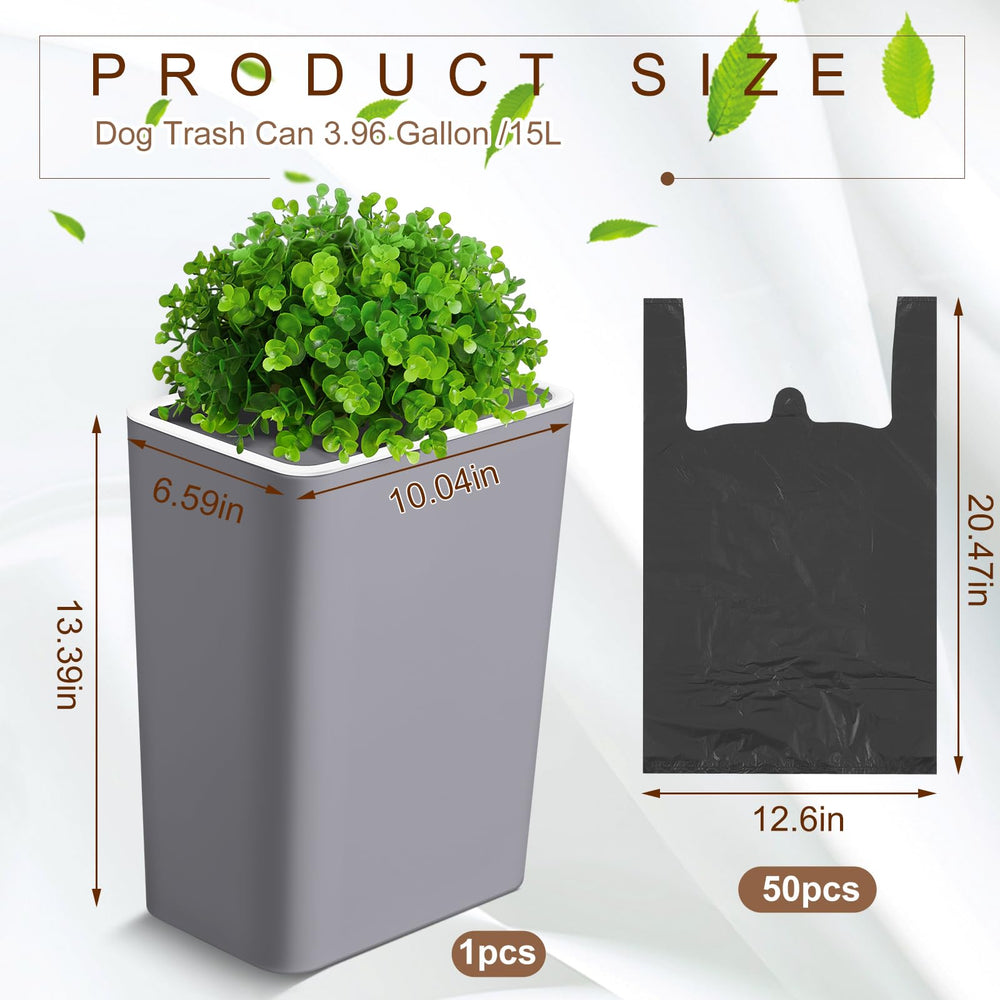 Jingmore dog waste bin with fake grass insert for decorative concealment and easy disposal